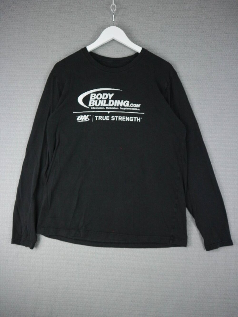 Vintage bodybuilding Cotton Black Longsleeve Streetwear Large